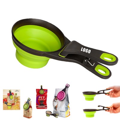 TPR Pet Food Scoop Folding Travel Bowl